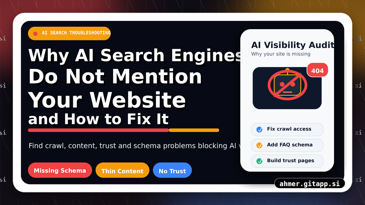 Why AI Search Engines Do Not Mention Your Website and How to Fix It