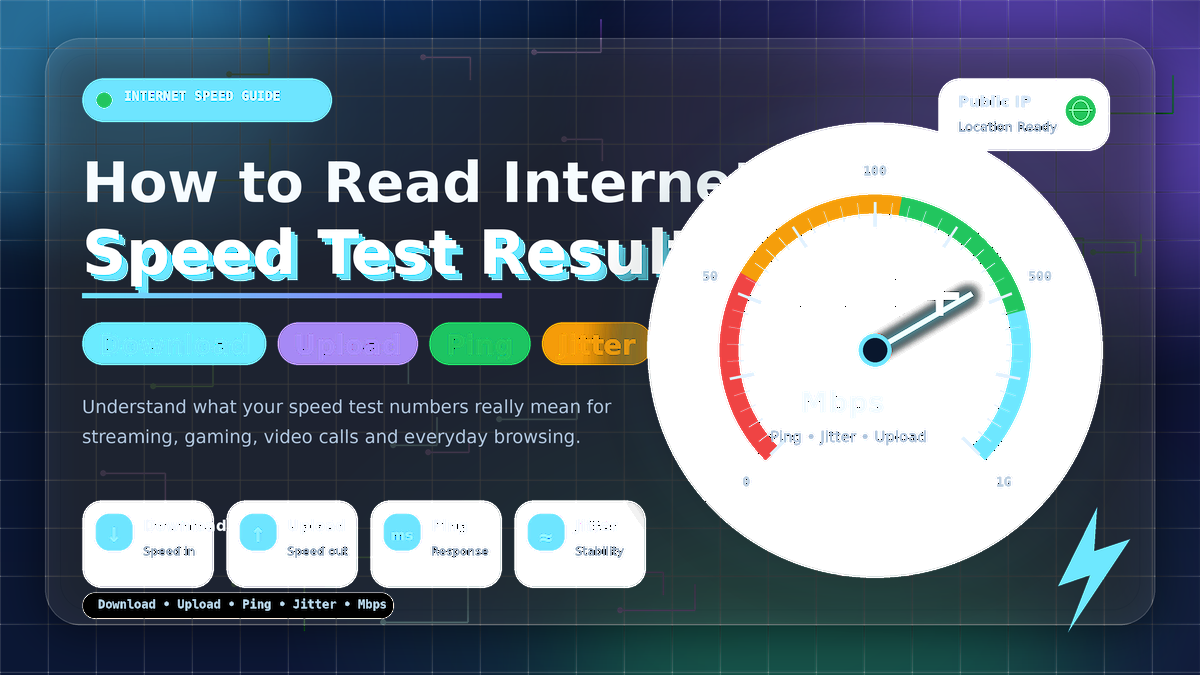 How to Read Internet Speed Test Results: Download, Upload, Ping, Jitter and Mbps Explained